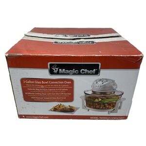Magic Chef 3-Gallon Glass Bowl Convection Oven EWGC12W3 Box Users Manual - Work!